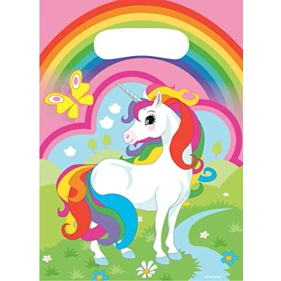 Afbeelding van Feestzakje Eenhoorn regenboog 8 stuks
