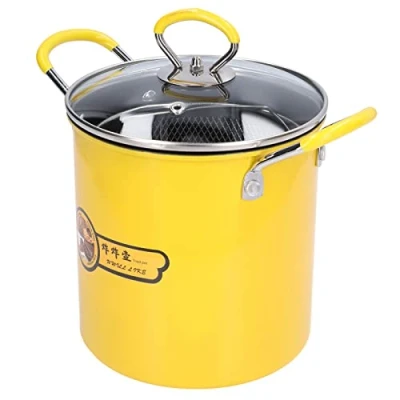 Afbeelding van friteuse, mini 3 l, friteuse van roestvrij staal met zeef, multifunctionele friteusepan antiaanbaklaag, voor Tempura kippenfriet, kookpan