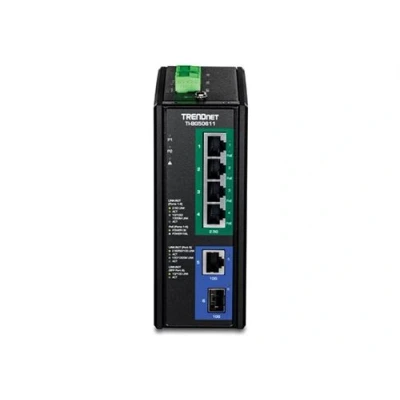 Image de TRENDnet TI BG50611 Version v1.0R commutateur industriel 4 x 10/100/1000/2.5G (PoE++) + 1 Gigabit / 10 SFP+ 10/100/1000/2.5/10G Montage sur rail DIN, fixation murale PoE++ (240 W)