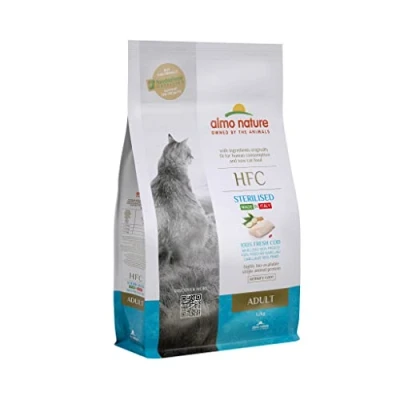Afbeelding van Almo Nature HFC Adult Sterilized brokken voor gecastreerde / gesteriliseerde katten rund, kip, kabeljauw of zalm 1,2kg, 300gr Kabeljauw, Gewicht: 1,2kg