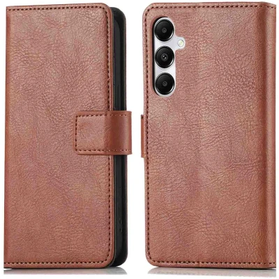 Afbeelding van iMoshion Hoesje Geschikt voor Samsung Galaxy A55 Met Pasjeshouder Luxe Bookcase Bruin