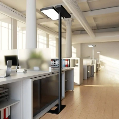 Afbeelding van Arcchio kantoor vloerlamp Aila, zwart, daglichtsensor