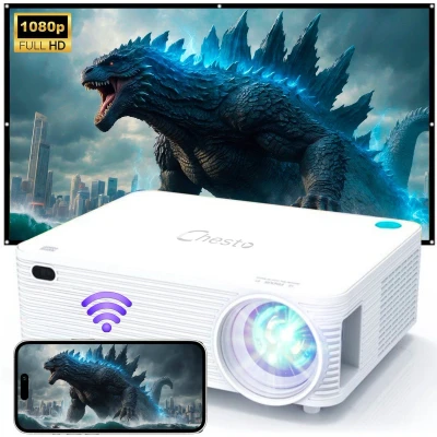 Afbeelding van Chesto Beamer Full HD (4K Ondersteuning) 10.000 lumen Inclusief draagtas Streamen vanaf je