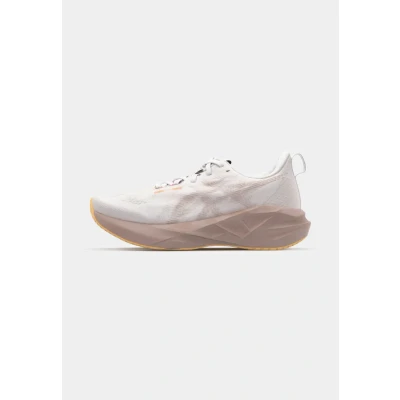 Afbeelding van Asics Novablast 5 Hardloopschoenen voor op de weg, Dames, Maat: 44, White/fawn Textiel
