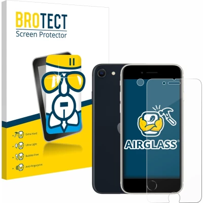Afbeelding van BROTECT AirGlass kogelwerende glasfolie (1 Stuk, Apple iPhone SE), Smartphone beschermfolie, Transparant