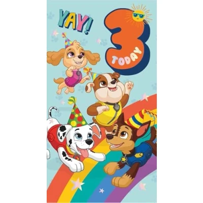 Afbeelding van Danilo Promotions Limited Promoties Paw Patrol PA062 Officiële verjaardagskaart 3 jaar