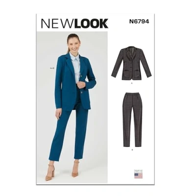 Afbeelding van NEW LOOK Naaipatroon UN6794A Damesjas en broek A (36 38 40 42 44 46 48)