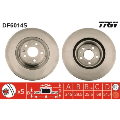 Afbeelding van Trw Remschijf DF6014S