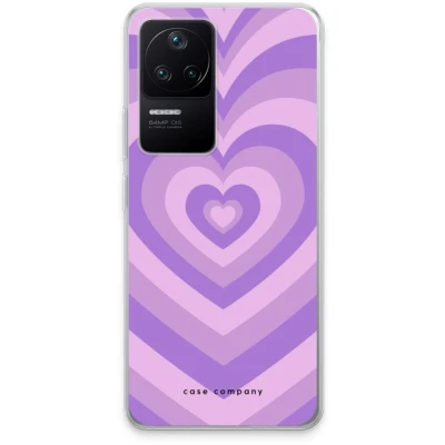 Afbeelding van Case Company® hoesje geschikt voor Xiaomi Poco F4 Hart Paars Soft Cover Telefoonhoesje Bescherming aan alle Kanten en Schermrand
