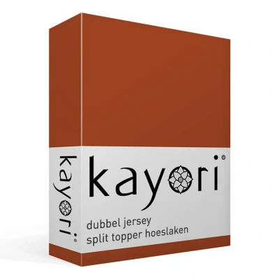 Afbeelding van Kayori Saiko Splittopper hoeslaken Leather Brown 140 160/200 220 (Kleur: Bruin)
