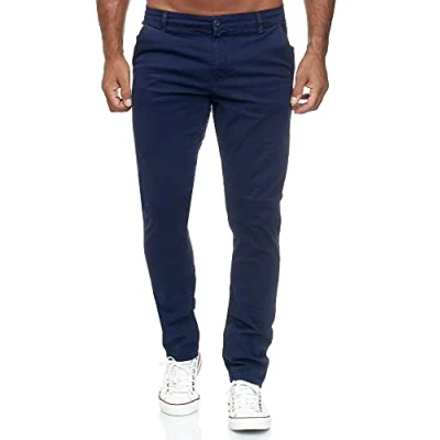 Afbeelding van Tazzio Chino broek voor heren, slim fit, Chinese broek, stretchstof, 19530, Navy Blauw