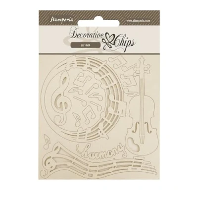 Afbeelding van Stamperia Music Decorative Chips (SCB245)