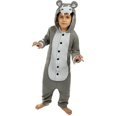 Afbeelding van FUNIDELIA Nijlpaard Kostuum Onesie voor kinderen Maat: 107 113 cm