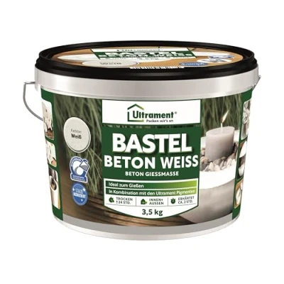 Afbeelding van Ultrament Bastel Wit beton om te knutselen, creatief beton, waterdicht, 3,5 kg