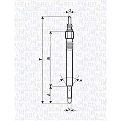 Afbeelding van MAGNETI MARELLI 062900057304 Gloeibougie 11V 10A M10X1 JEEP: Cherokee III, CHRYSLER: VOYAGER 4