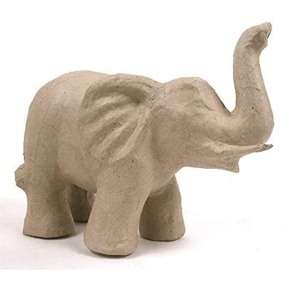 Image de Eléphant trompe en l&#039;air papier mâché 22 cm