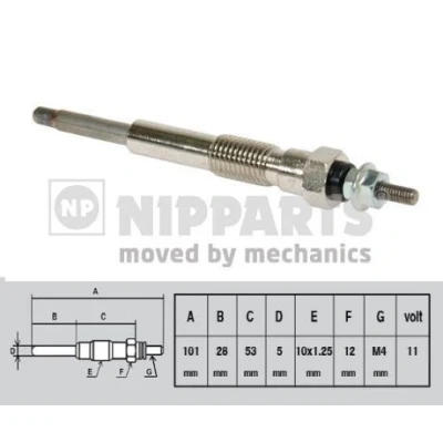 Afbeelding van NIPPARTS J5712016 Gloeibougie M10x1.25