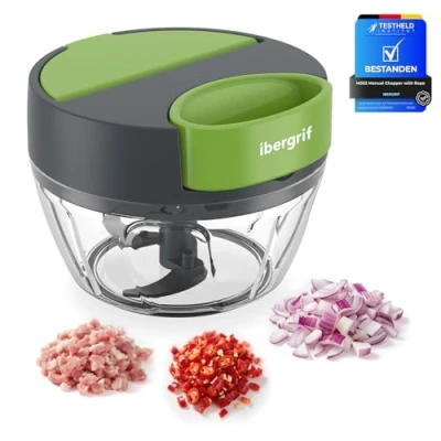 Afbeelding van Ibergrif M502 hachoir manuel à corde, légumes multifonctionnel pour nouveau nés, mélangeur sans BPA, facile tirer viande noix suppléments