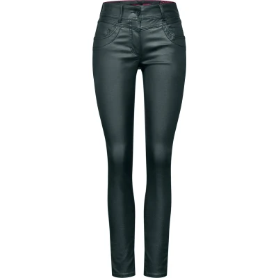 Afbeelding van Cecil Beschichtete Broek, Dames, Maat: 31x30, Fir green