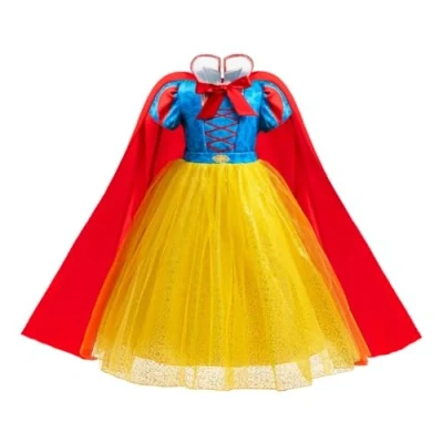 Afbeelding van Lito Angels Robe Princesse Fille Snow White avec Cape Age 2 3 Ans, Tenue Deguisement pour Noel Carnaval Halloween Fete Anniversaire Cosplay