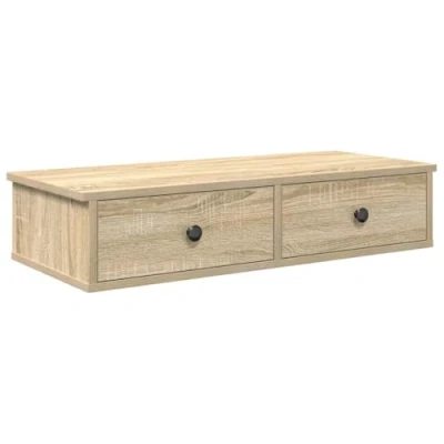 Afbeelding van Wandschap met lades 80x31x17 cm bewerkt hout sonoma eikenkleur