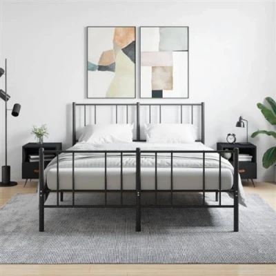 Afbeelding van Nachtkastjes 2 st 40x35x47,5 cm bewerkt hout zwart