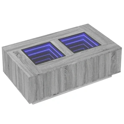 Image de vidaXL Table basse avec LED infini sonoma gris 116x69x40 cm3284061