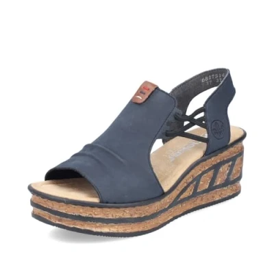 Afbeelding van Rieker mode sandalen dames 68175, Blauw, 39 EU