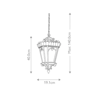 Afbeelding van Klassieke Hanglamp Steady Lighting Metaal Klassiek E27 L: 19.1cm Voor Buiten Woonkamer Eetkamer Rood