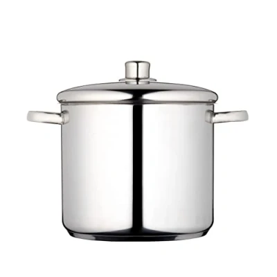 Afbeelding van Masterclass Pan, Geschikt voor Inductie, RVS, Met Deksel, Zilver, 8,5 Liter, 24 Cm