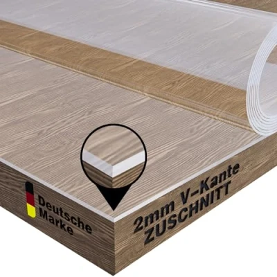 Afbeelding van NURPELLE transparante tafelbeschermfolie van pvc, verschillende maten en naar keuze, tafelbescherming, veelzijdig inzetbaar (breedte 110 x lengte