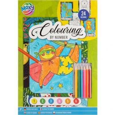 Afbeelding van Creative Craft Group Kleuren op Nummer Kleurboek A4 met 6 Kleurpotloden, 24 Vellen