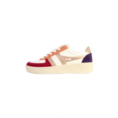Afbeelding van Gola Grandslam Quadrant Sneakers laag, Dames, Maat: 38, Blanc cassé cerise rose or Leer