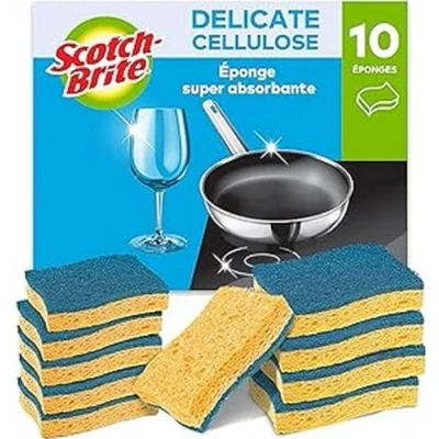 Afbeelding van Scotch Brite 10 stuks zachte schuursponzen van cellulose
