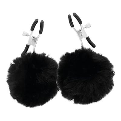 Afbeelding van DARKNESS NIPPLE Clamps with POM POMS