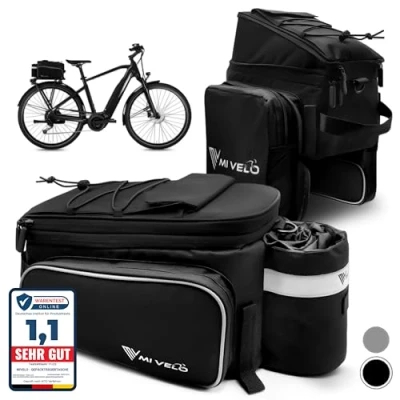 Afbeelding van MIVELO Fietstas voor bagagedrager bagagedragertas uittrekbaar tot 20 liter waterdicht zwart