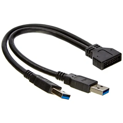 Image de Delock Câble interne USB vers externe tête 19 broches 3.0 (M) pour type A 25 cm noir