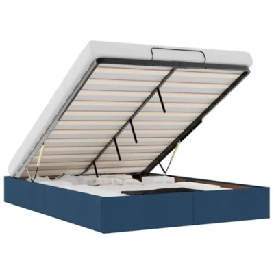 Afbeelding van vidaXL Bedframe zonder matras 140x200 cm stof blauw