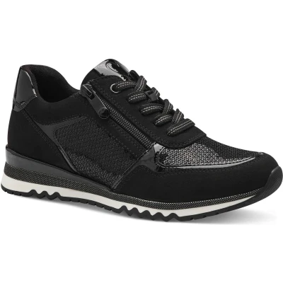 Afbeelding van Marco Tozzi 2 23749 41 vetersneakers voor dames, Black Comb1