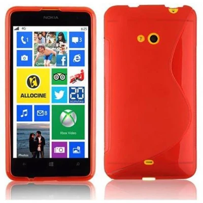 Afbeelding van Cadorabo Hoesje geschikt voor Nokia Lumia 625 in INFERNO ROOD Beschermhoes gemaakt van flexibel TPU silicone Case Cover