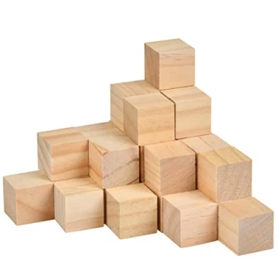 Afbeelding van TIMESETL Mini houten kubussen, 30 stuks, gladde x mm, vierkante natuurblokjes, blokken van ruw grenen, knutselen, voor stempels, cijfers, creatieve hobby&#039;s, alfabet