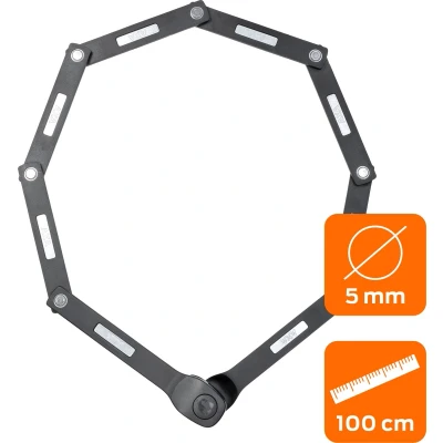 Afbeelding van AXA Fold Lite C100 Fietsslot Vouwslot Code sluiting Voor elk type Fiets Licht Gewicht Met Houder 100 cm lang Zwart