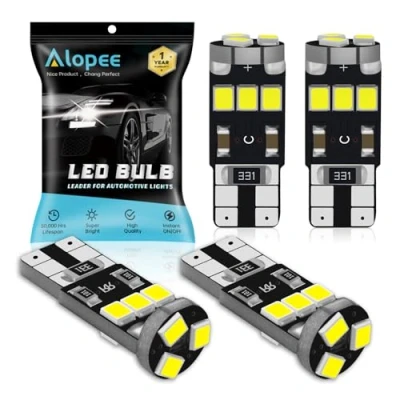 Afbeelding van Set van 4 T10 194 168 921 450 lumen Canbus foutloos LED licht 12 V, 9 SMD 2835 vervangende lamp voor W5W 2825 kentekenplaatlampen zijpositielicht (wit)