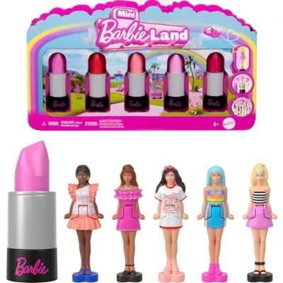 Afbeelding van Barbie mini BarbieLand JBD26 Set van 5 poppen om te verzamelen in lippenstiftbuizen, verrassingen, speelgoed voor kinderen, 4 jaar