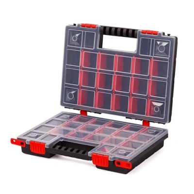 Afbeelding van Mivos Dubbelzijdige opbergdoos 344 x 249 100 mm, 2 zijdige voor accessoires en kleine onderdelen, schroefdoos met 40 verstelbare vakken, sorteerbox