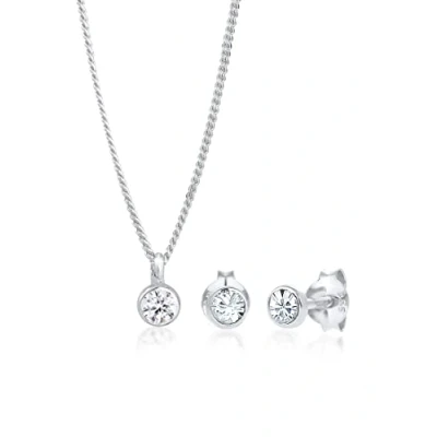Afbeelding van Elli Jewelery SET Classic Oorbellen, Dames, Maat: 45, White
