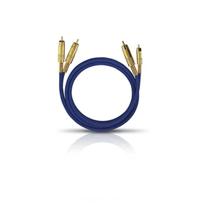 Afbeelding van Oehlbach NF 1 Master Cinch Audio Aansluitkabel [2x stekker 2x stekker] 1.00 m Blauw Vergulde steekcontacten