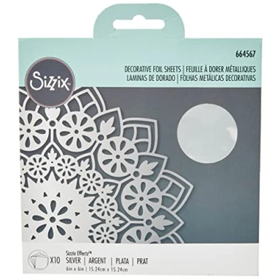 Afbeelding van Sizzix 664567 Effectz metallic transferbladen, 10, aluminiumfolie, zilver, eenheidsmaat
