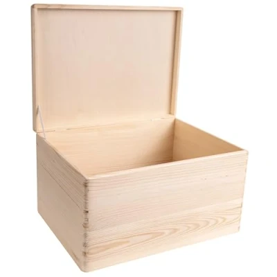 Afbeelding van Creative Deco XXL Houten Doos Opbergdoos 40 x 30 24 cm met Deksel voor Documenten, Kostbaarheden, Speelgoed en Gereedschap