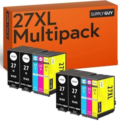 Afbeelding van SupplyGuy 10 inktcartridges compatibel met Epson 27XL Multipack voor Workforce WF3600 WF3620 WF3640 WF7110 WF7210 WF7600 WF7610 WF7615 WF7620 WF700 WF710 WF715 WF77715 WF777715 WF7715 15 WF7WF7 7720